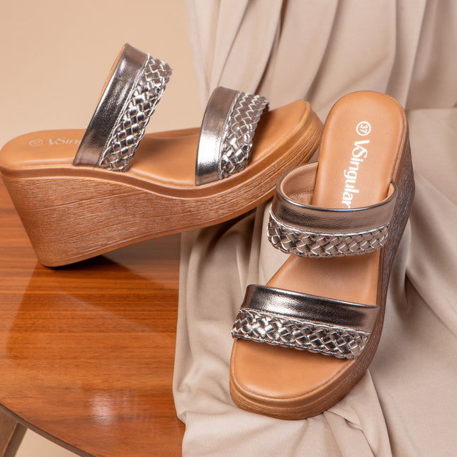 Sandalia Locket Plateado